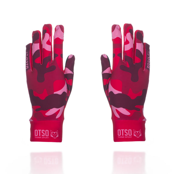 Gants Trail running chauds et tactiles CAMO PINK