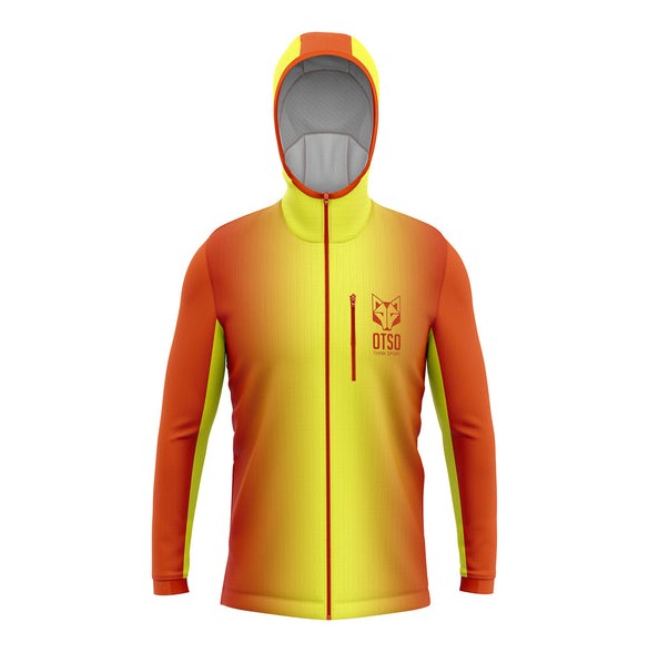 OTSO SPORTHOODIE Jaune et Orange vue de face