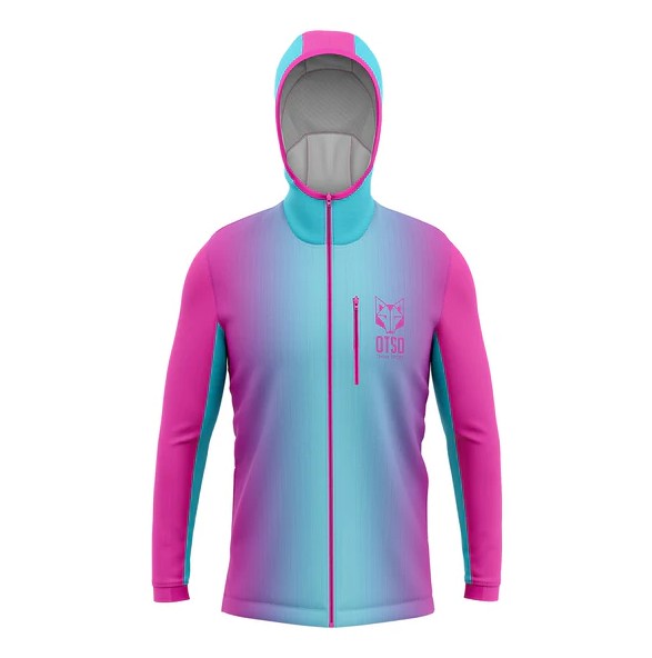 OTSO SPORTHOODIE Rose et Bleu vue de face