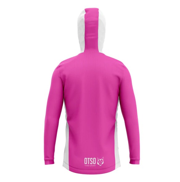 OTSO SPORTHOODIE Rose et Blanc vue de dos