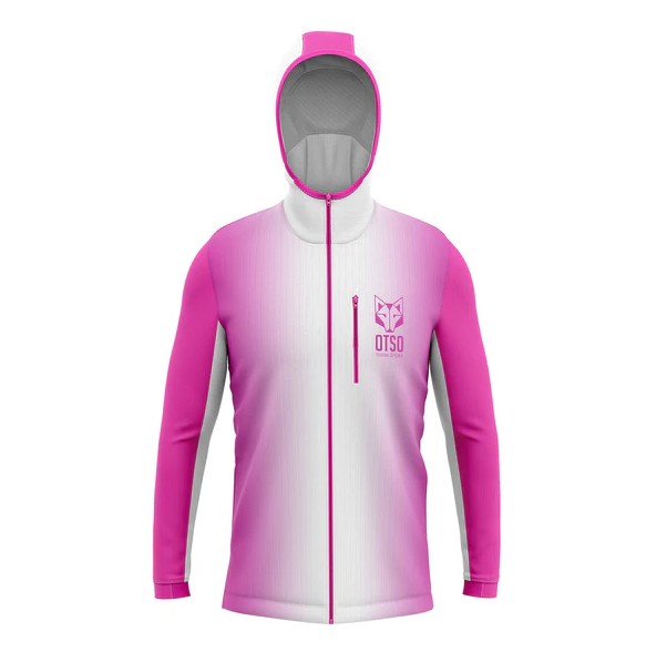 OTSO SPORTHOODIE Rose et Blanc vue de face